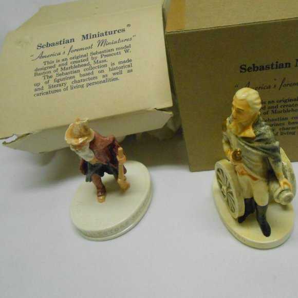 2 NIB Sebastian Miniatures figurines Vtg Rip Van Winkle & George Washington π - Picture 11 of 12